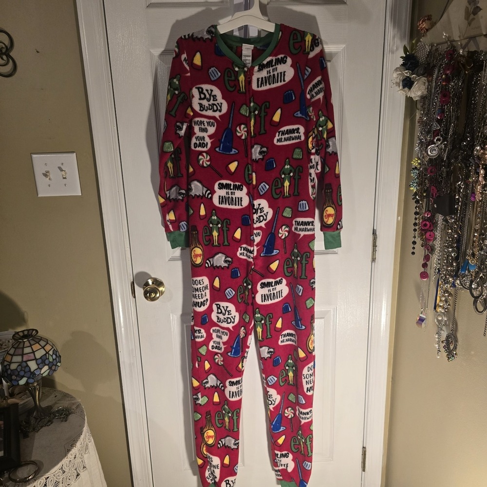Buddy the Elf - One Piece Pjs Hug Christmas Racoon Flap Size XS